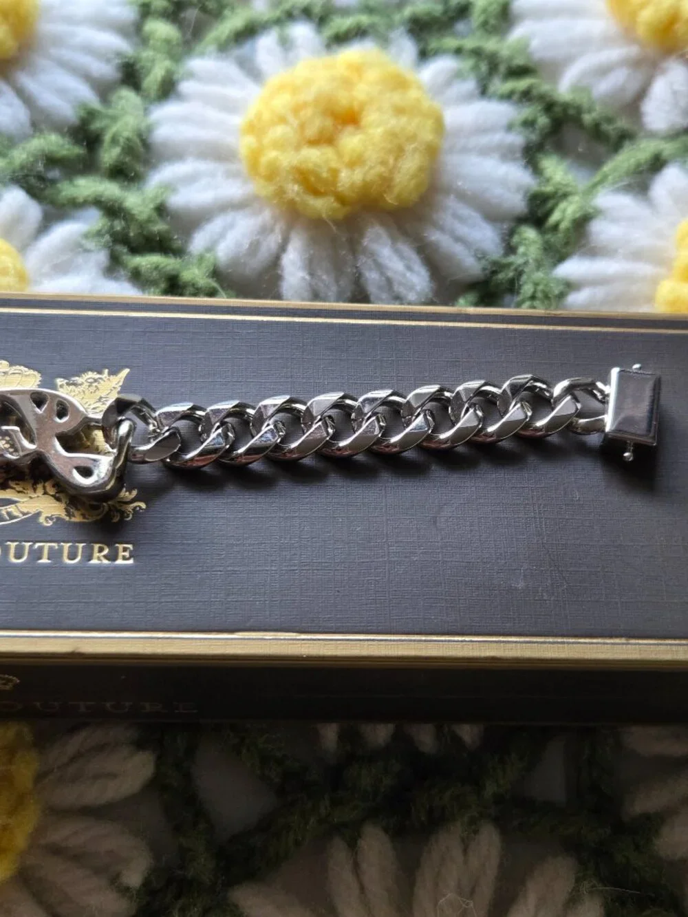 Juicy Couture Rhinestone Script Link Bracelet